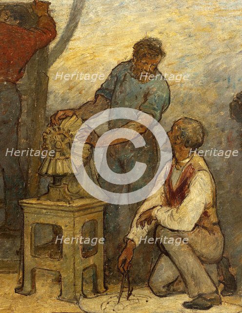 Near or far all trades need to be touched by a reflection of art: Trades: Sketch for the..., 1887. Creator: Edmond Eugene Valton.