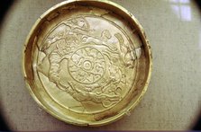 Inscription on a golden bowl of the King hunting wild bulls, Temple of Baal, c14th-12th century BC. Artist: Unknown