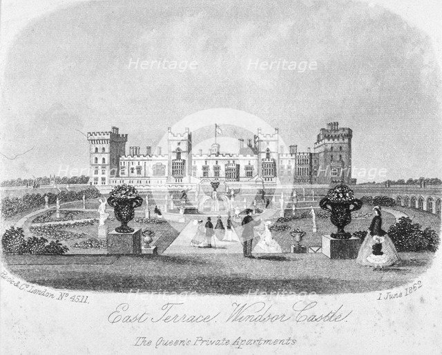 East terrace of Windsor Castle, Berkshire, 1862. Artist: Anon