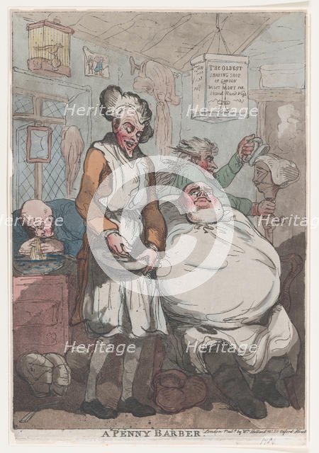 A Penny Barber, 1789., 1789. Creator: Thomas Rowlandson.