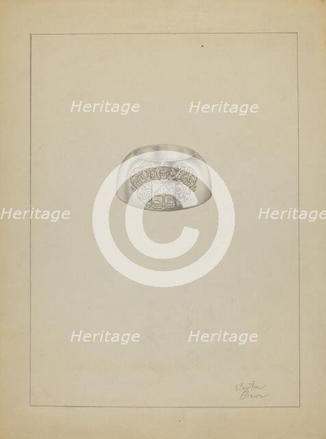 Silver Trencher Salt, c. 1936. Creator: Clayton Braun.