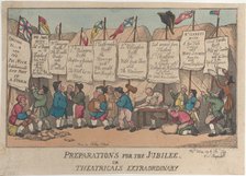 Preparations for the Jubilee or Theatricals Extraordinary, October 24, 1809., October 24, 1809. Creator: Thomas Rowlandson.