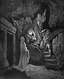 Jesus raising Lazarus from his tomb, 1865-1866. Artist: Gustave Doré