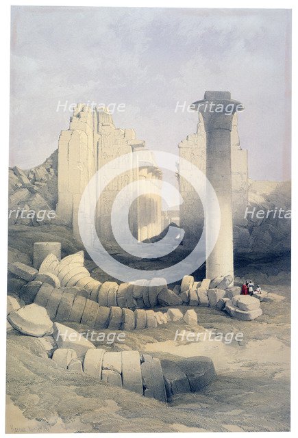 'The Dromos or Central Hall of the Great Temple of Amun, Karnak', 19th century. Artist: David Roberts