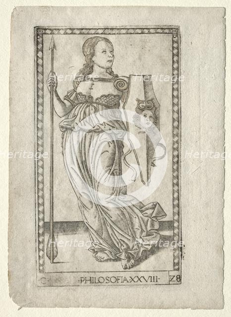 Philosophy (from the Tarocchi, series C: Liberal Arts, #28), before 1467. Creator: Master of the E-Series Tarocchi (Italian, 15th century).