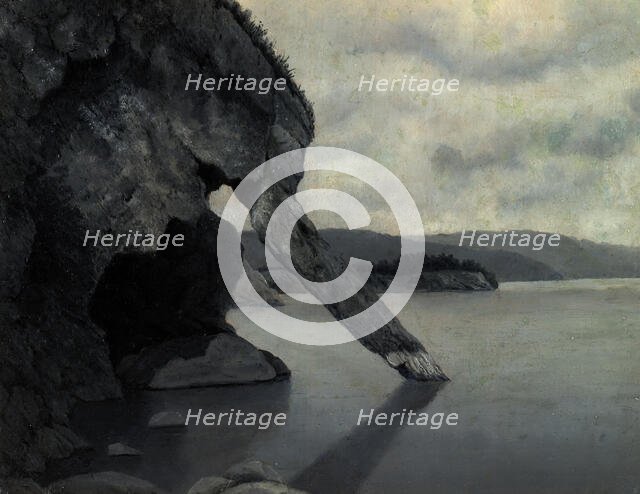 "Khabit" (Khobot) Rock and the Shaman's Stone at 4 Versts From the Village of Kaltuk..., 1850-1899. Creator: Pavel Mikhailovich Kosharov.