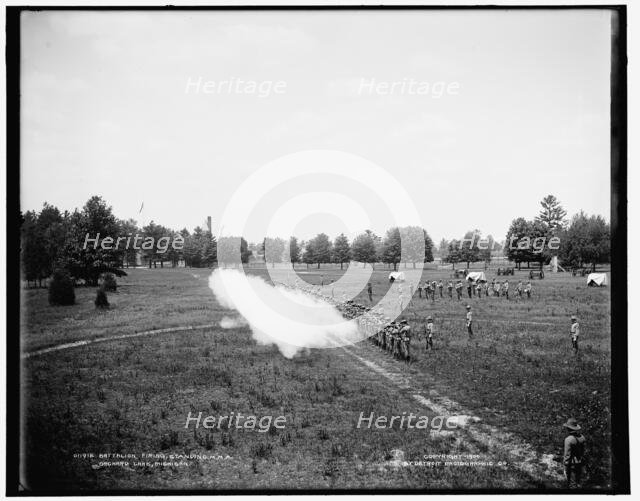 Battalion firing, standing, M.M.A., Orchard Lake, Michigan, c1900. Creator: Unknown.