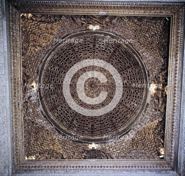 Coffered wooden dome of the House of Pilate in Seville.