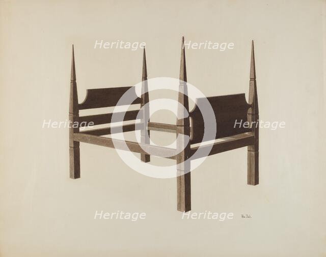 Bed, c. 1941. Creator: Pearl Davis.