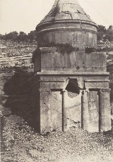 Jérusalem, Vallée de Josaphat, Détails du Tombeau d'Absalom, 1854. Creator: Auguste Salzmann.