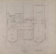 Bryan Lathrop House, Chicago, Illinois, First Floor Plan, c. 1892. Creator: McKim, Mead and White.
