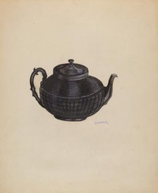 Wedgewood Teapot, c. 1936. Creator: Herbert Marsh.