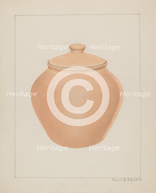 Stoneware Jar, c. 1939. Creator: Annie B Johnston.