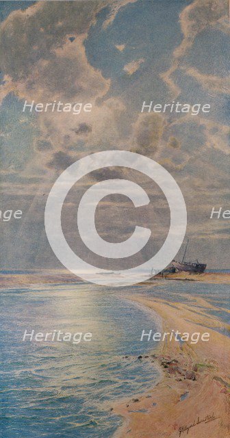 'Silver Light on a Golden Bar, Ambleteuse', c1901. Artist: George Hillyard Swinstead.