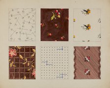 Materials from Quilt, c. 1937. Creator: Dorothy Posten.