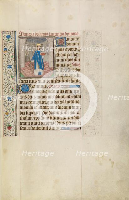 Saint Lawrence; Arenberg Hours, early 1460s. Creator: Workshop of Willem Vrelant.