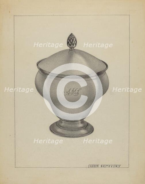 Silver Sugar Bowl, 1936. Creator: Aaron Fastovsky.