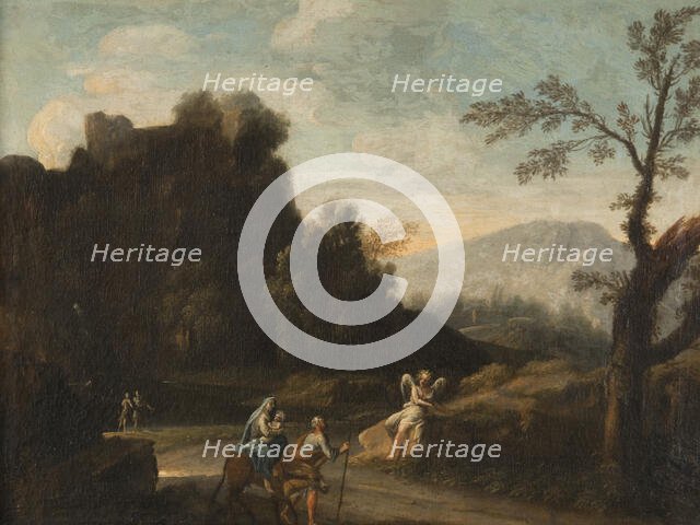 Landscape with the Flight into Egypt, c17th century. Creator: Unknown.