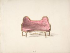 Design for a Double Hump-backed Sofa with Turned Legs and Arms..., early 19th century. Creator: Anon.