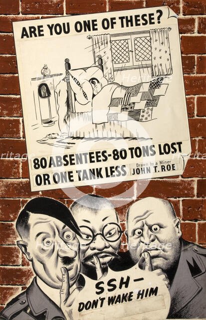 'Are you one of these? 80 Absentees - 80 tons lost or...', WWII poster, between 1939 and 1946. Creators: Central Office of Information, John T Roe.