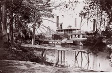 Pontoon Bridge at Deep Bottom, James River, 1864. Creator: Andrew Joseph Russell.