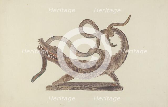 Dragon and Serpent Weather Vane, c. 1938. Creator: Betty Fuerst.