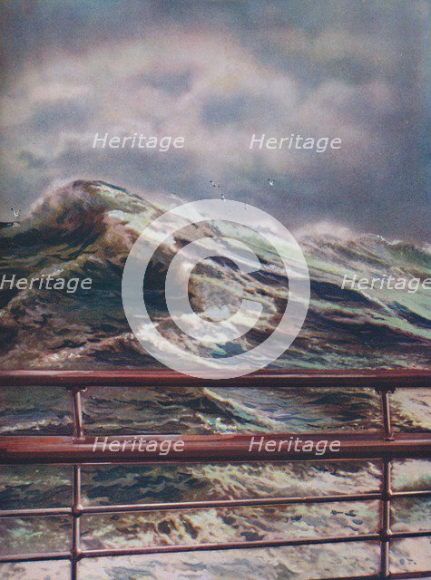 'Stormy Seas of the Atlantic Ocean from modern liner', 1936. Artist: Unknown.