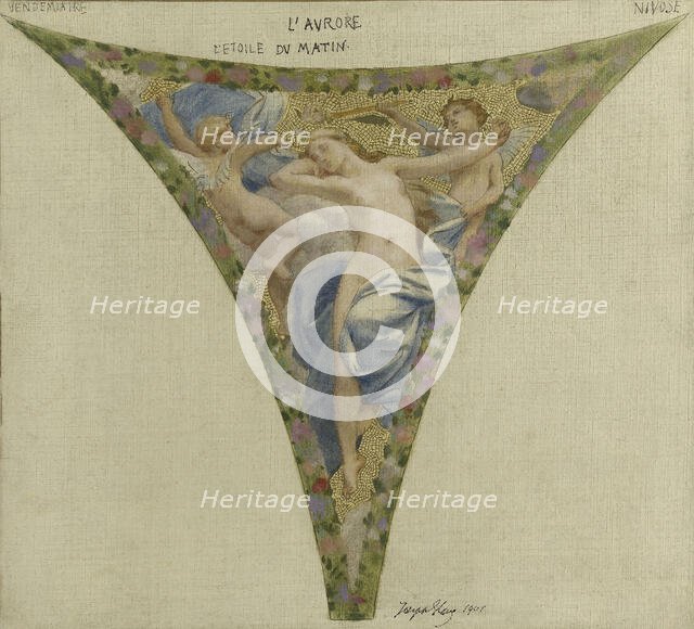 Esquisse pour l'escalier des fêtes de l'Hôtel de Ville - L'Aurore, 1901. Creator: Joseph Blanc.