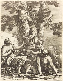 Bacchanal with Seated Bacchante, 1650s. Creator: Michel Dorigny.