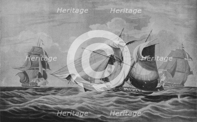 'An Armed Merchant Ship Capture', c1813. Artist: William John Huggins.