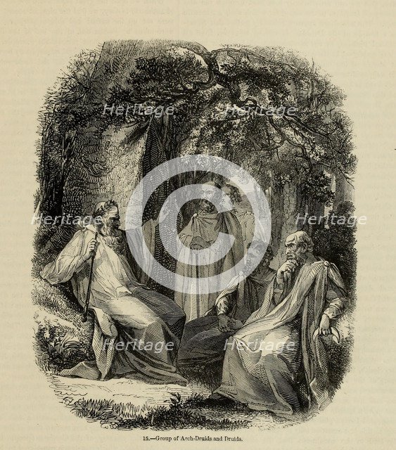 Group of Archdruids and Druids (From the book Old England: A Pictorial Museum), 1845. Artist: Anonymous  