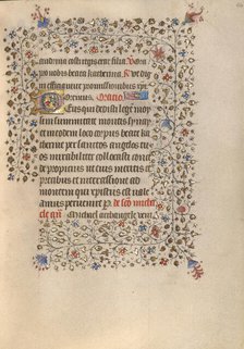 Decorated Text Page; Book of Hours, about 1420. Creator: Unknown.