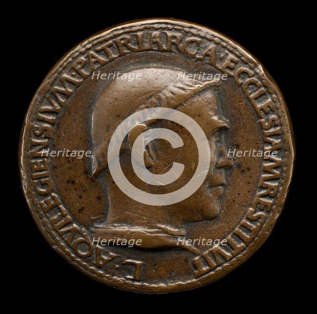 Lodovico Scarampi (Mezzarota), died 1465, Patriarch of Aquileia 1444 [obverse]. Creator: Cristoforo di Geremia.