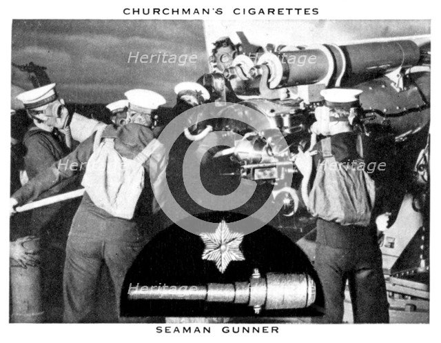 Seaman Gunner, 1937.Artist: WA & AC Churchman