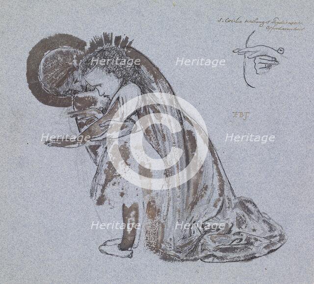 Study of St Cecilia Teaching St Frideswide, 1859. Creator: Sir Edward Coley Burne-Jones.
