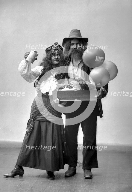 Actors dressed up as gypsies for a charity event, Landskrona, Sweden, 1906. Artist: Unknown