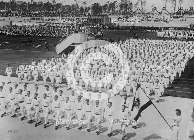 Parade of Turners at opening Berlin stadium, 1913. Creator: Bain News Service.