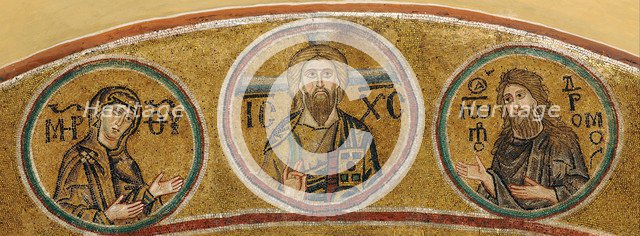 Deesis: Christ, the Virgin Mary and John the Baptist. Artist: Byzantine Master  