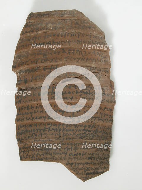 Ostrakon with a Letter from Koletjew to Epiphanius, Coptic, 600. Creator: Unknown.