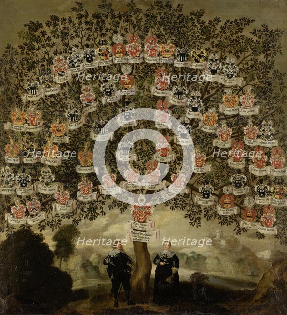 Genealogical Tree of Maria Justina and Johann Maximilian zum Jungen, 1634. Creator: Johann Lorenz Müller.