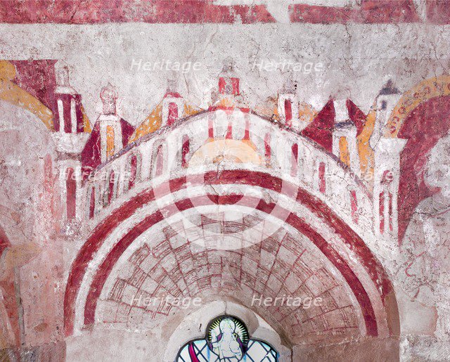 Medieval wall painting, St Mary's Church, Kempley, Gloucestershire, c2010. Artist: Peter Williams.