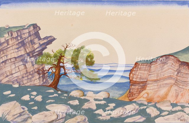 Stage design for the ballet The Rite of Spring (Le Sacre du Printemps) by I. Stravinsky. Artist: Roerich, Nicholas (1874-1947)