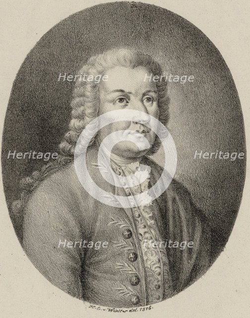 Portrait of the composer Ercole Bernabei (1622-1687), 1816.