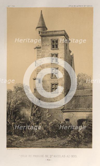 ...Pl. 44, Tour Du Prieuré De St. Nicolas-Au-Bois (Aisne), 1860. Creator: Victor Petit (French, 1817-1874).