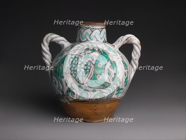 Two-Handled Jar with Stag, Italian, ca. 1350. Creator: Unknown.