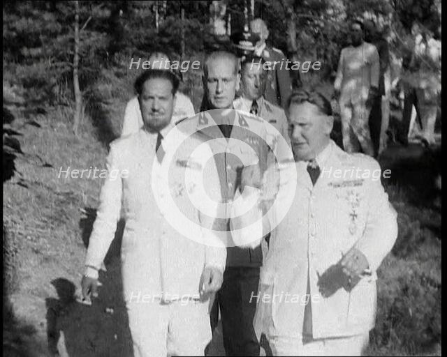 Italo Balbo, Hermann Goering and Others Walking Towards the Camera, 1930s. Creator: British Pathe Ltd.