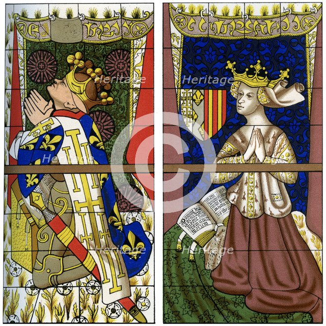 Fragment of a stained glass window in Le Mans Cathedral, Mans, France, 1849.Artist: Franz Kellerhoven