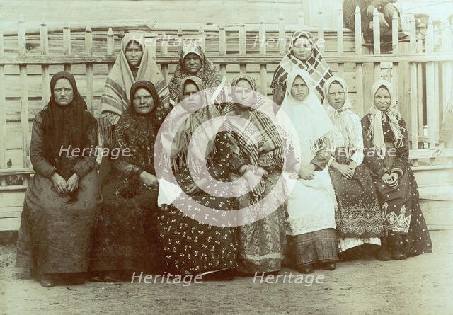 Cossack Village Girls. Kokchetavskii Uezd, 1909. Creator: Nikolai Georgievich Katanaev.