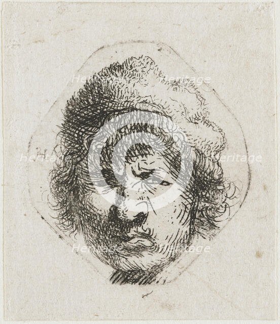Self-portrait scowling, ca 1631. Creator: Rembrandt van Rhijn (1606-1669).