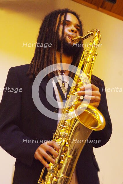 David Kayode, Gary Crosby Sextet, National Jazz Archive, Loughton, Essex, Oct 2023. Creator: Brian O'Connor.